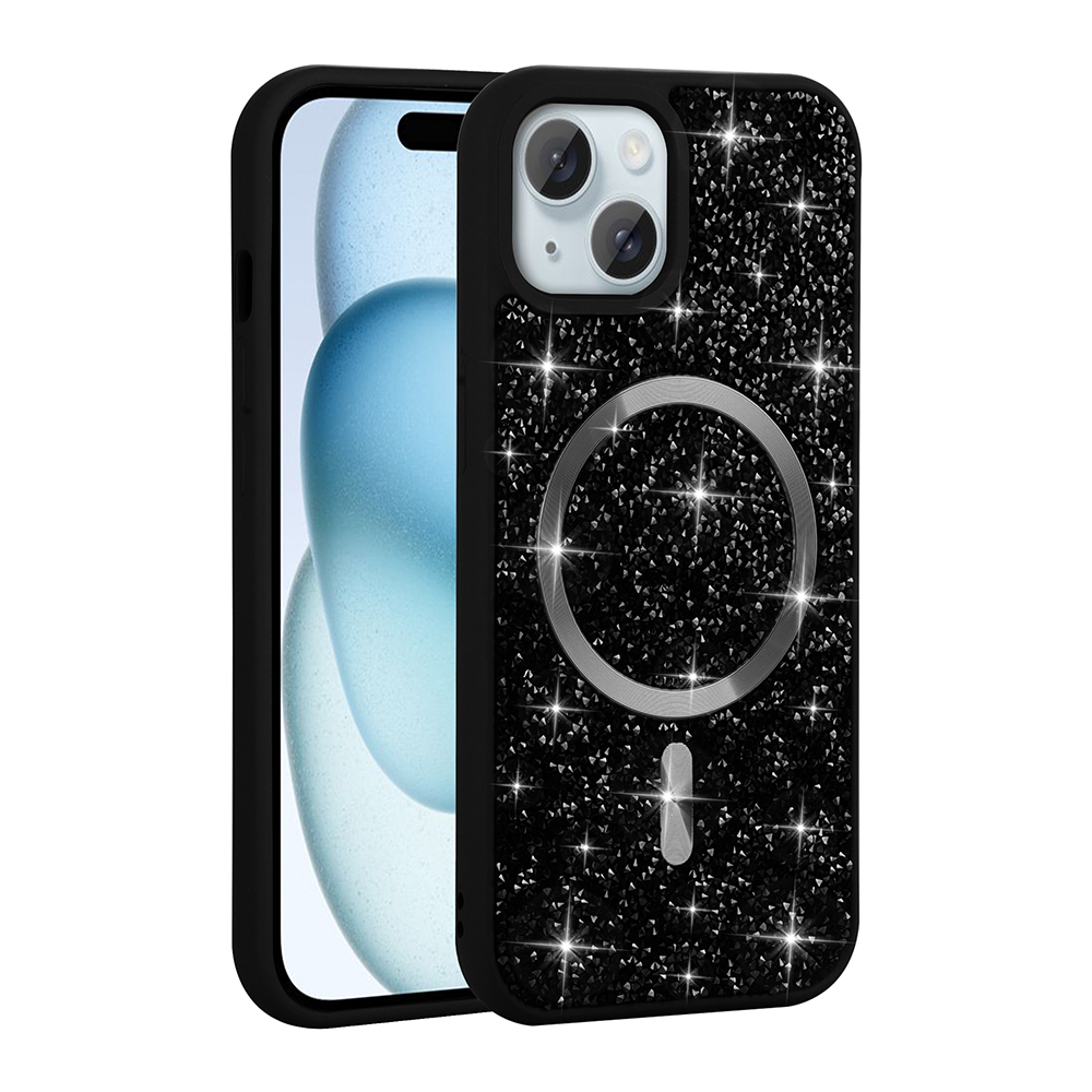 Apple iPhone 13 Case Diamond Design Magsafe charging Zore Mosaic Silicone Cover - 4