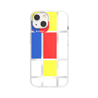 Apple iPhone 13 Case Double IMD Printed Licensed Switcheasy Artist Mondrian Cover Yellow