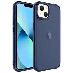 Apple iPhone 13 Case Frosted Hard PC Zore May Cover Navy blue