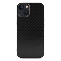 Apple iPhone 13 Case Kajsa Carbon Fiber Collection Back Cover Black