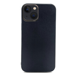 Apple iPhone 13 Case ​Kajsa Luxe Collection Genuine Leather Cover Black