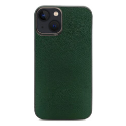 Apple iPhone 13 Case ​Kajsa Luxe Collection Genuine Leather Cover Green