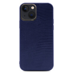 Apple iPhone 13 Case ​Kajsa Preppie Collection Pu Leather Cover Navy blue