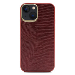 Apple iPhone 13 Case ​Kajsa Preppie Collection Pu Leather Cover Red