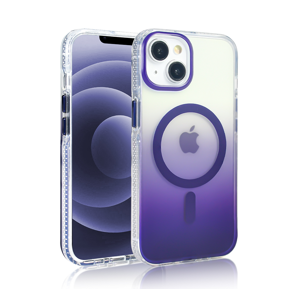 Apple iPhone 13 Case M-safe Charging Feature Transparent Color Transition Zore Toros Cover - 22