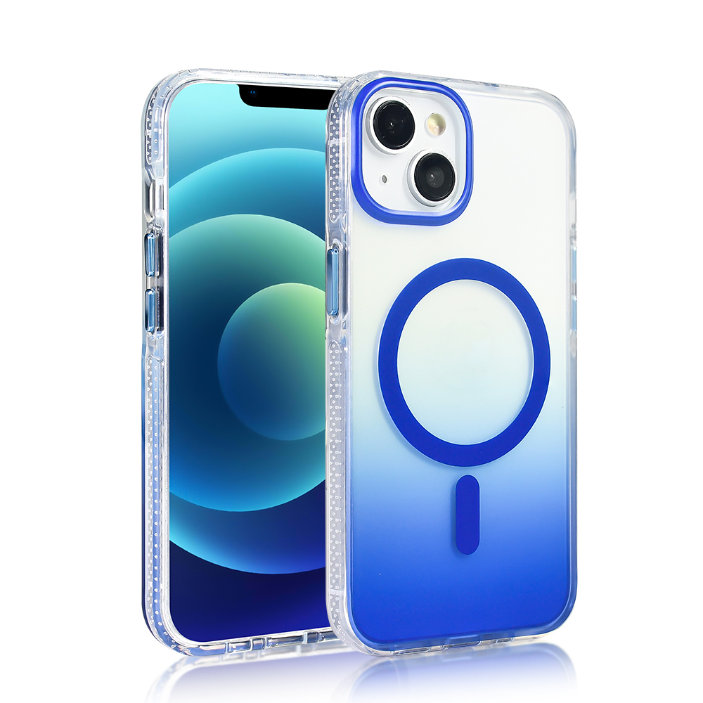 Apple iPhone 13 Case M-safe Charging Feature Transparent Color Transition Zore Toros Cover - 23