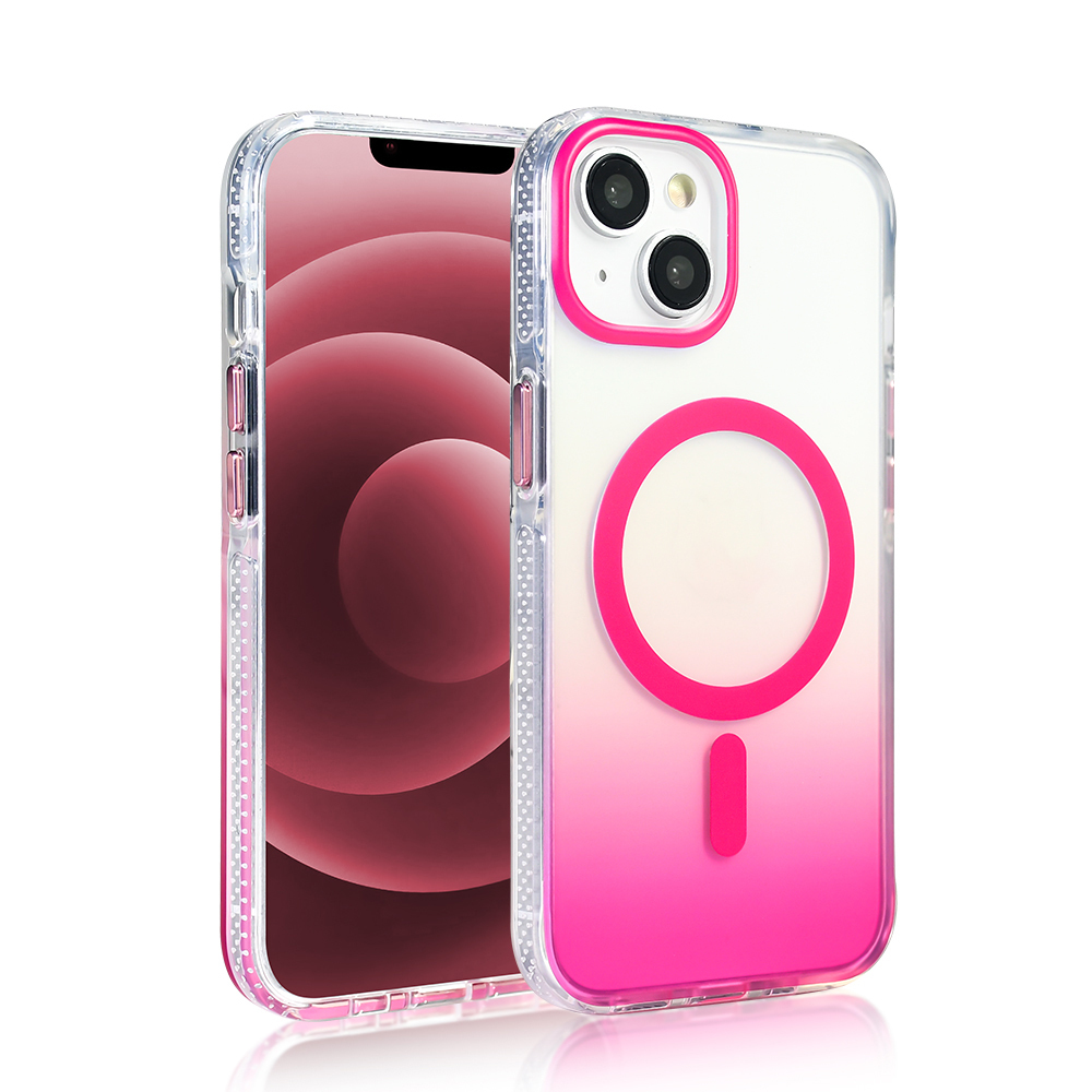 Apple iPhone 13 Case M-safe Charging Feature Transparent Color Transition Zore Toros Cover - 22