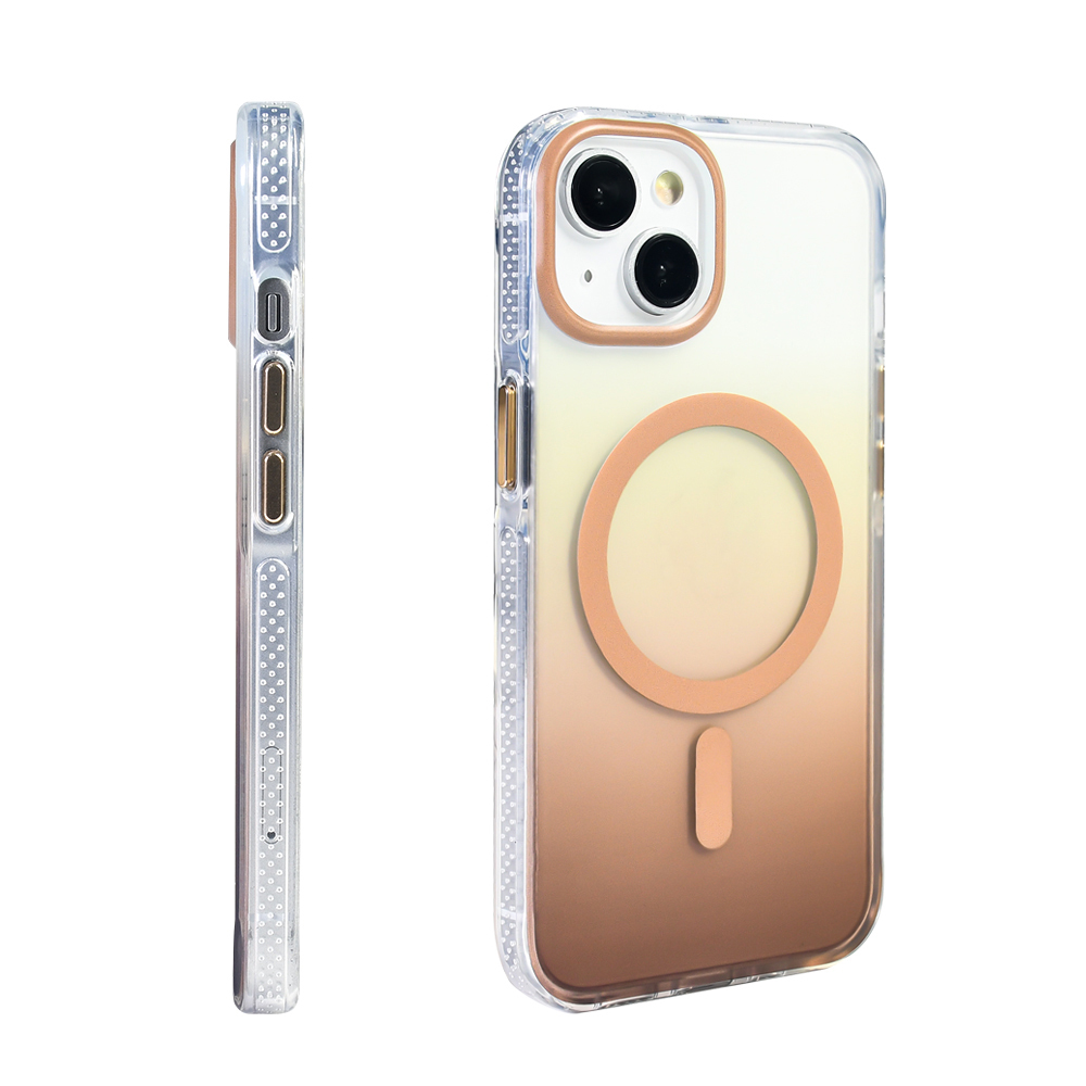 Apple iPhone 13 Case M-safe Charging Feature Transparent Color Transition Zore Toros Cover - 17