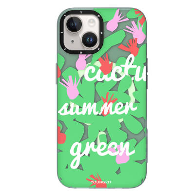 Apple iPhone 13 Case Magsafe Charging Featured Summer Fruit Patterned Youngkit Fruity Flavor Series Cover Green