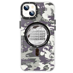 Apple iPhone 13 Case Magsafe Charging Featured YoungKit Camouflage Series Cover Black
