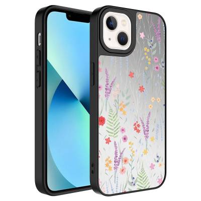 Apple iPhone 13 Case Mirror Patterned Camera Protected Glossy Zore Mirror Cover Dallar