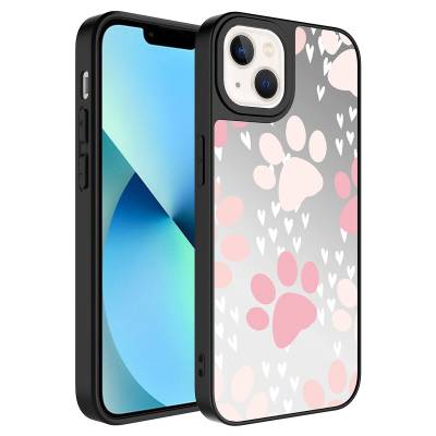 Apple iPhone 13 Case Mirror Patterned Camera Protected Glossy Zore Mirror Cover Pati