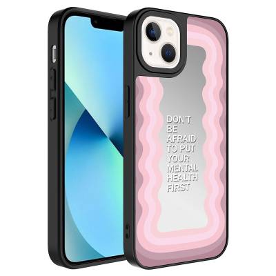 Apple iPhone 13 Case Mirror Patterned Camera Protected Glossy Zore Mirror Cover Ayna