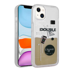 Apple iPhone 13 Case Patterned Liquid Zore Drink Silicone Cover NO3