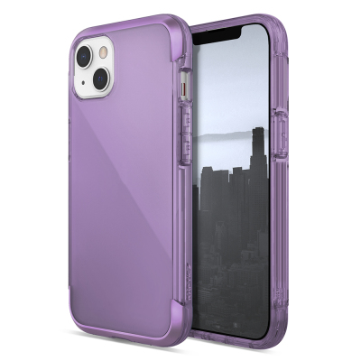 Apple iPhone 13 Case Raptic Air Series Airbag Design Metal Corner Transparent Cover Purple