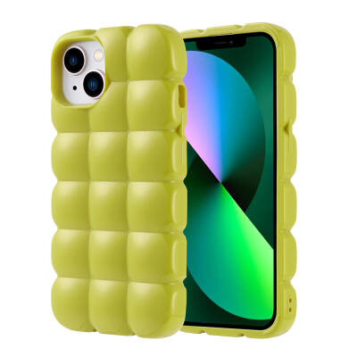 Apple iPhone 13 Case Shiny Flexible Silicone Zore Dom Dom Cover Green