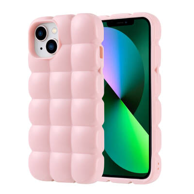 Apple iPhone 13 Case Shiny Flexible Silicone Zore Dom Dom Cover Pink