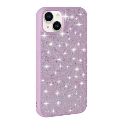 Apple iPhone 13 Case Shiny Stone Design Zore Diamond Cover Lila