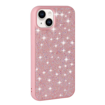 Apple iPhone 13 Case Shiny Stone Design Zore Diamond Cover Pink