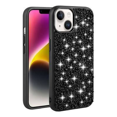 Apple iPhone 13 Case Shiny Stone Design Zore Linea Cover Black