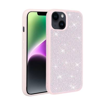 Apple iPhone 13 Case Shiny Stone Design Zore Stone Cover Pink