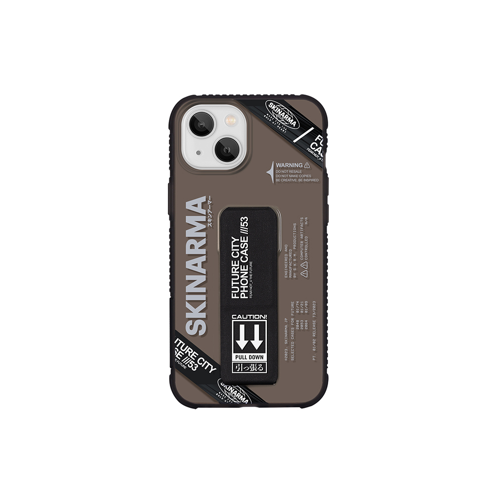 Apple iPhone 13 Case Skinarma Transparent Patterned Airbag Design Stand Shimma Cover - 1
