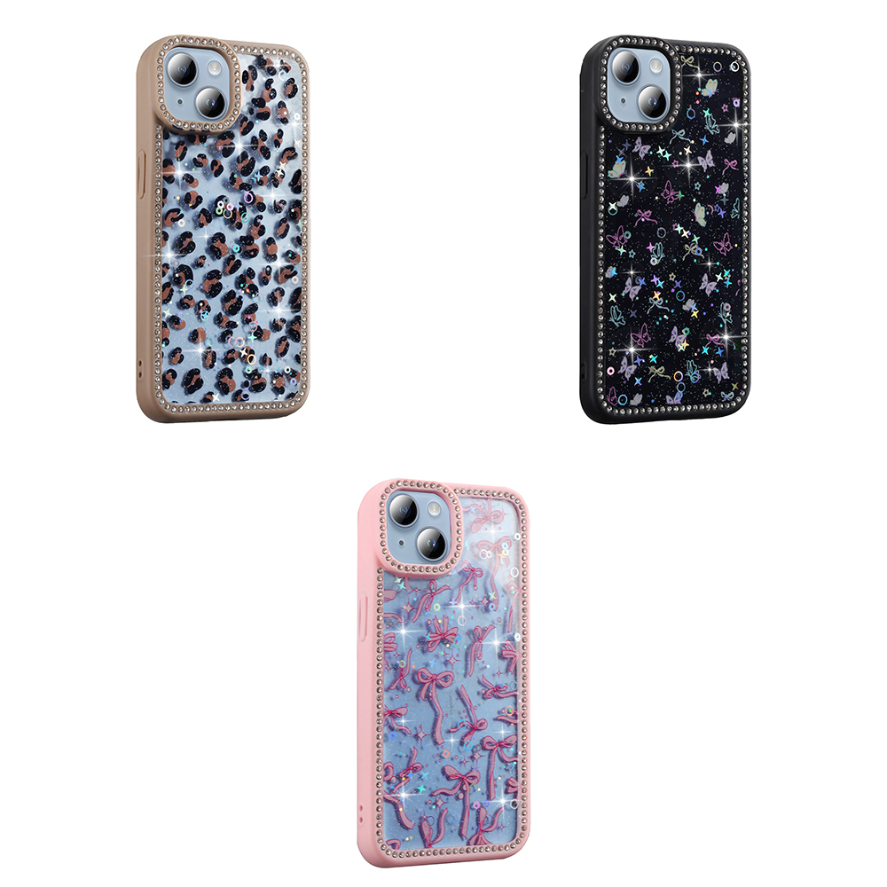 Apple iPhone 13 Case Stone and Glitter Design Zore Azra Cover - 11