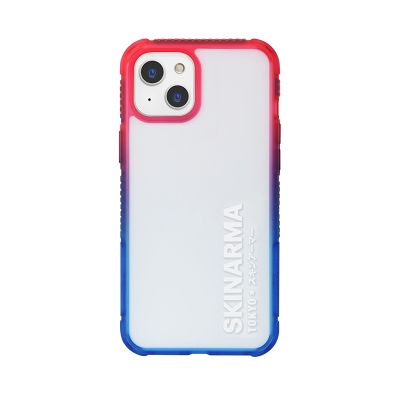 Apple iPhone 13 Case Transparent Airbag Design Skinarma Hade Cover Mavi-Pembe