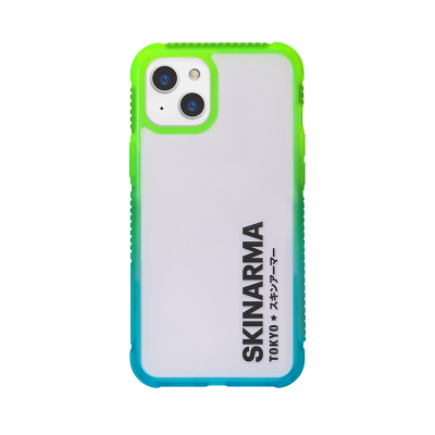 Apple iPhone 13 Case Transparent Airbag Design Skinarma Hade Cover Blue-Green