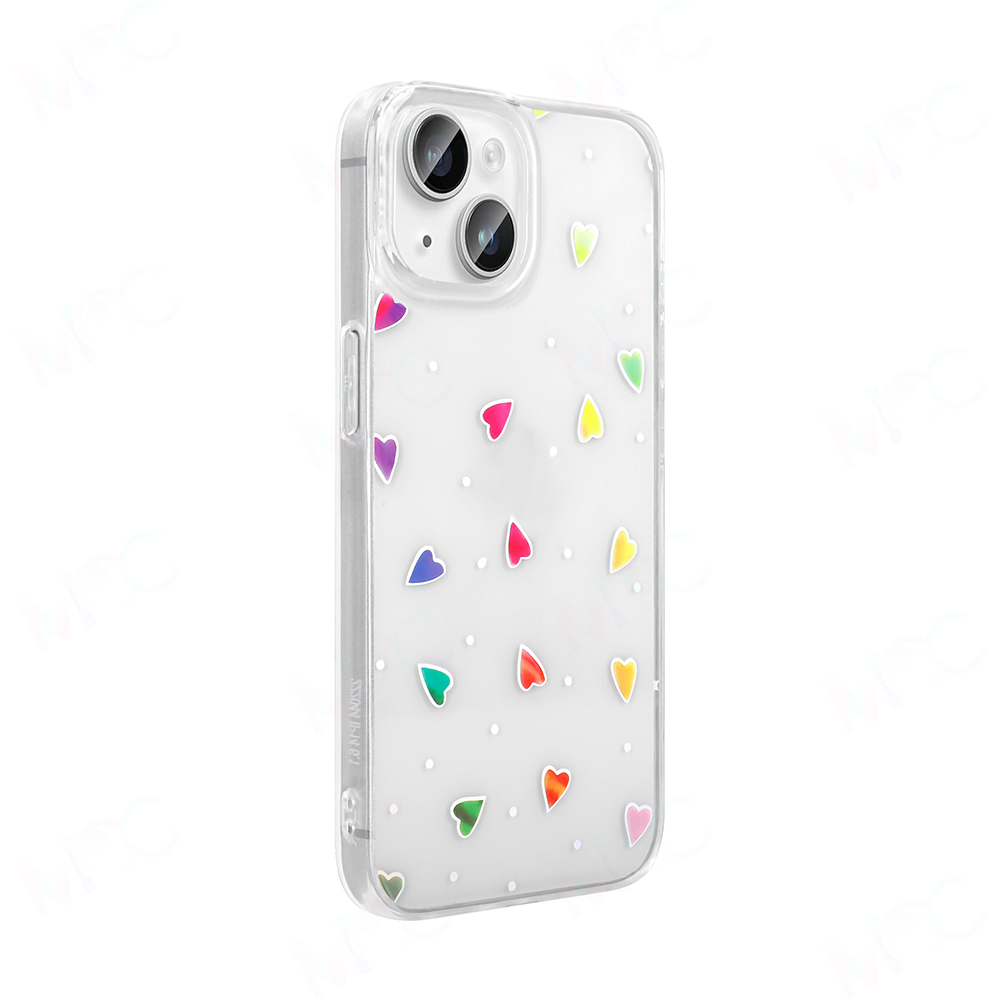 Apple iPhone 13 Case Transparent Figured Zore Folk Hard Cover - 8