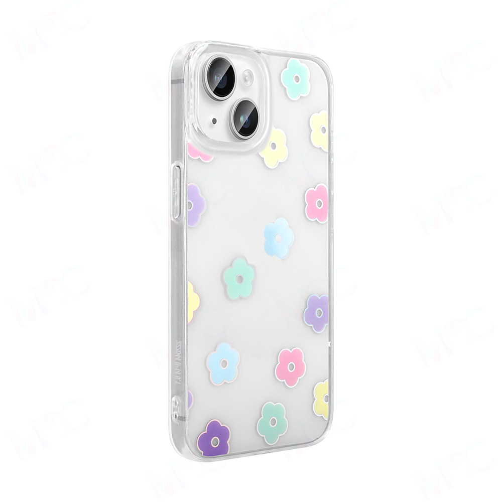 Apple iPhone 13 Case Transparent Figured Zore Folk Hard Cover - 9