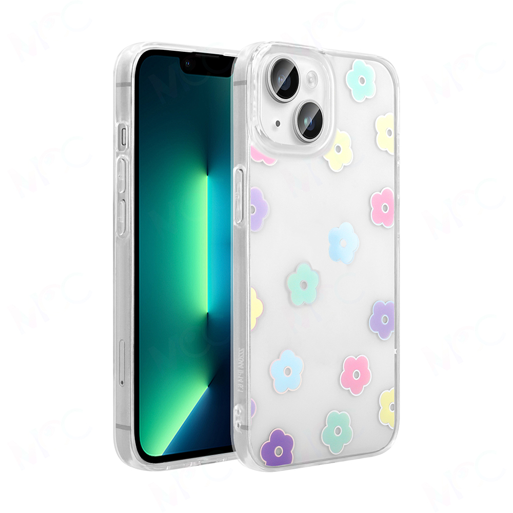 Apple iPhone 13 Case Transparent Figured Zore Folk Hard Cover - 2
