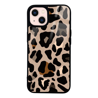 Apple iPhone 13 Case with Camera Protector, Patterned Zore Lusi Cover Leopar