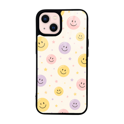 Apple iPhone 13 Case with Camera Protector, Patterned Zore Lusi Cover Gülen Yüzler