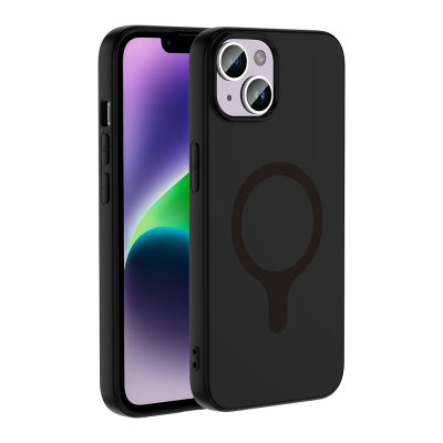 Apple iPhone 13 Case with M-Safe Charging Feature - Zore Aris Silicone Cover Black