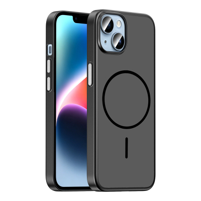 Apple iPhone 13 Case with M-Safe Charging Feature Zore Lora PC Cover Black