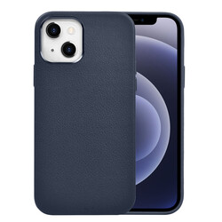 Apple iPhone 13 Case Wiwu Calfskin Cover Navy blue