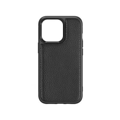 Apple iPhone 13 Case Wiwu Genuine Leather Plastic Calfskin Original Leather Cover Black