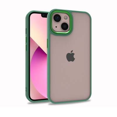 Apple iPhone 13 Case Zore Flora Cover Green