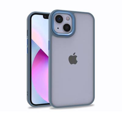 Apple iPhone 13 Case Zore Flora Cover Sierra Mavi