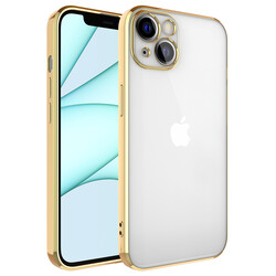 Apple iPhone 13 Case Zore Glitter Full Color Silicon Cover Gold