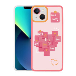 Apple iPhone 13 Case Zore M-Fit Patterned Cover Love Story No2