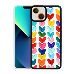 Apple iPhone 13 Case Zore M-Fit Patterned Cover Heart No6