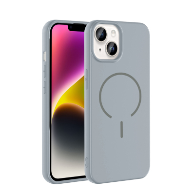 Apple iPhone 13 Case Zore Meta Cover with M-safe Charging Feature Titanyum-Gri