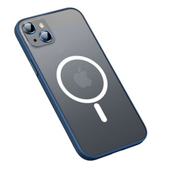Apple iPhone 13 Case Zore Mokka Wireless Cover Navy blue
