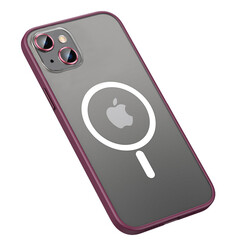 Apple iPhone 13 Case Zore Mokka Wireless Cover Koyu Mor