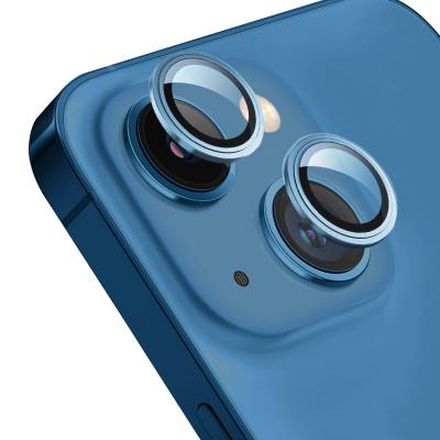Apple iPhone 13 Go Des CL-10 Kamera Lens Koruyucu Mavi