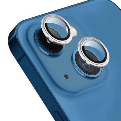 Apple iPhone 13 Go Des CL-10 Kamera Lens Koruyucu Gümüş