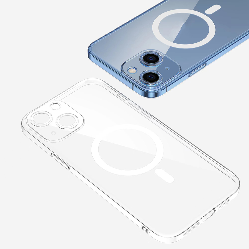 Apple iPhone 13 Kamera Korumalı M-Safe Şarj Özellikli Şeffaf Zore London Sert PC Kapak - 3