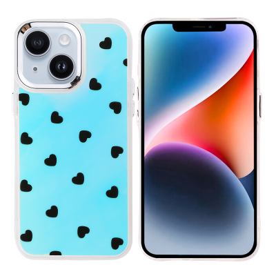 Apple iPhone 13 Kılıf Airbag Tasarımlı Zore Hadra Kapak Kalp